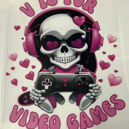 DTF Print - V Is For Video Games