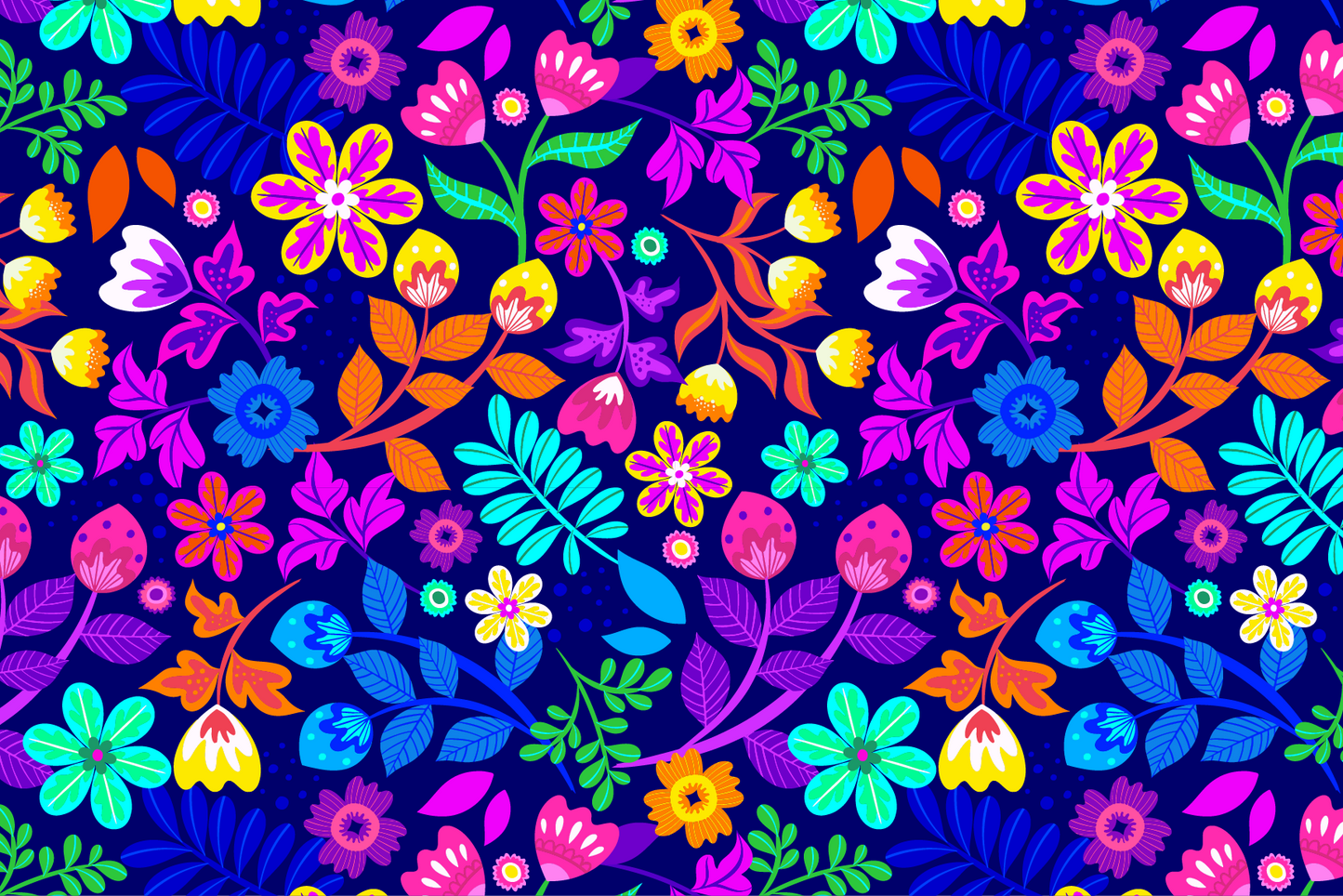 Neon Floral 12x18