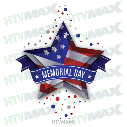 Memorial Day Star with Flag