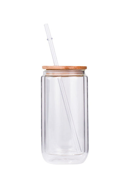 16 oz Sublimation Double Wall Glass Tumbler