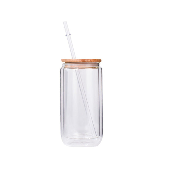 16 oz Sublimation Double Wall Glass Tumbler