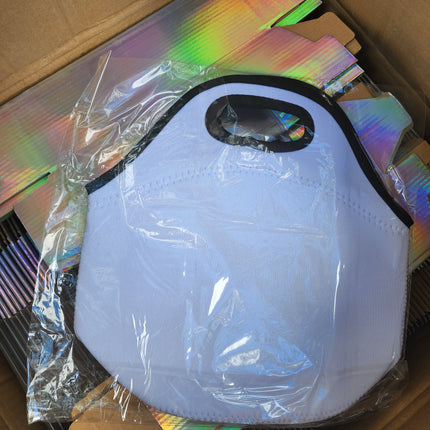 Neoprene lunch bag with zipper,  sublimation ready