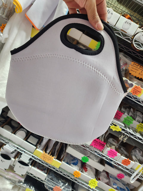 Neoprene lunch bag with zipper,  sublimation ready