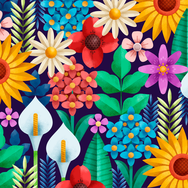 Large Floral 12x18