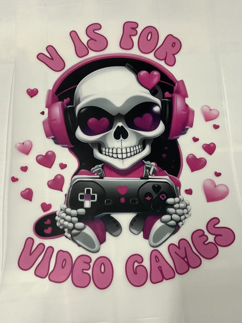 DTF Print - V Is For Video Games