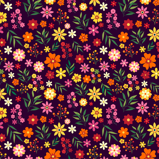 Purple Floral 12x18