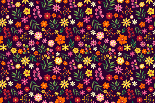 Purple Floral 12x18