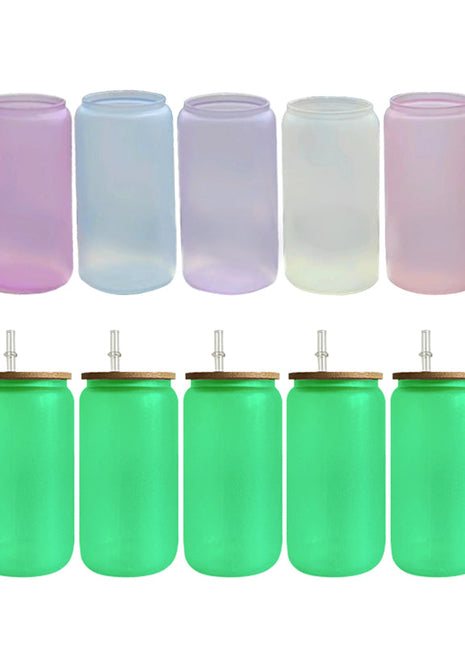16 oz UV Color Changing & Glow in the Dark Sublimation Glass Can