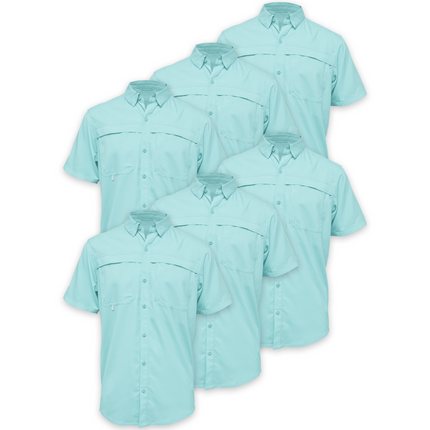 BAW® Fishing Shirt Men's Short Sleeve Wholesale 6pack