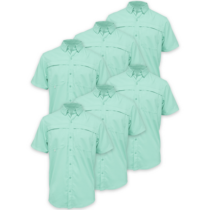 BAW® Fishing Shirt Men's Short Sleeve Wholesale 6pack