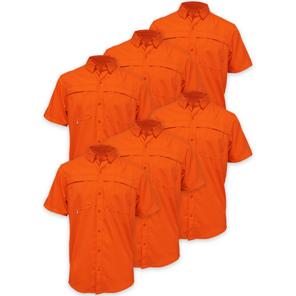 BAW® Fishing Shirt Men's Short Sleeve Wholesale 6pack