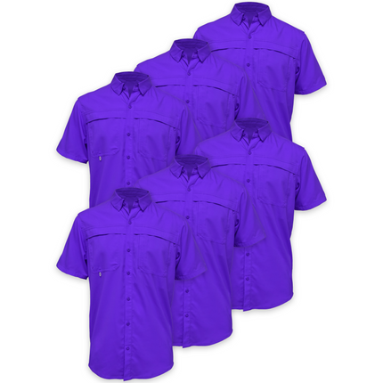 BAW® Fishing Shirt Men's Short Sleeve Wholesale 6pack