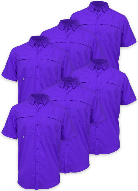 BAW® Fishing Shirt Men's Short Sleeve Wholesale 6pack