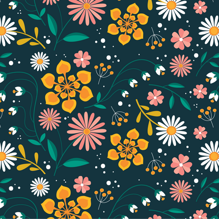 Green Floral 12x18