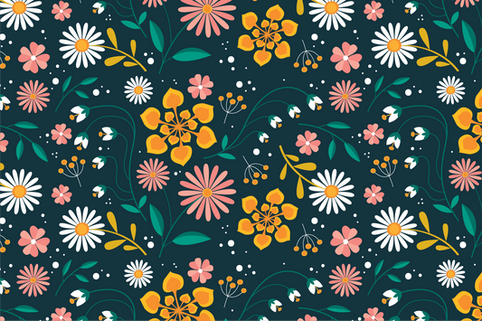 Green Floral 12x18