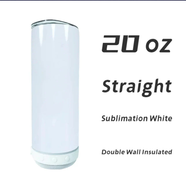 20 oz Glitter Sublimation Speaker Tumbler