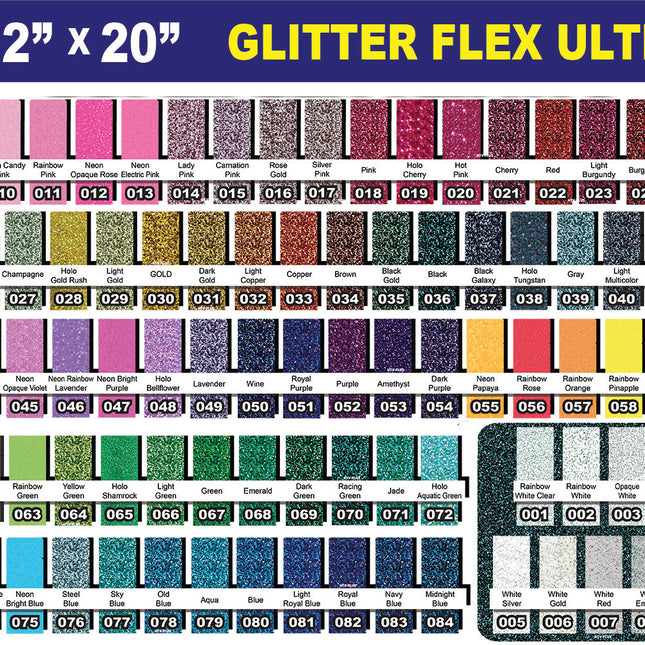 GLITTERFLEX® ULTRA NEONS - 20" x 12" Sheet