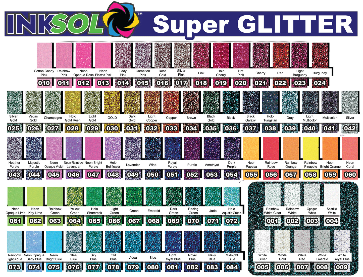 HTV - SUPER GLITTER  Bundle 5 sheets 12"x20"