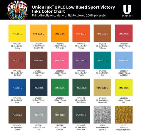 Union Ink™  Sport Victory "Low Bleed" Colors UPLC