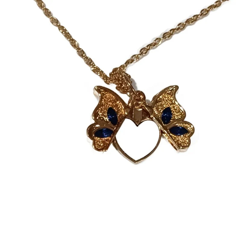 Butterfly with Blue Stones Sublimation Necklace