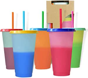 5pk Color Changing Reusable Cups – HTVPlus