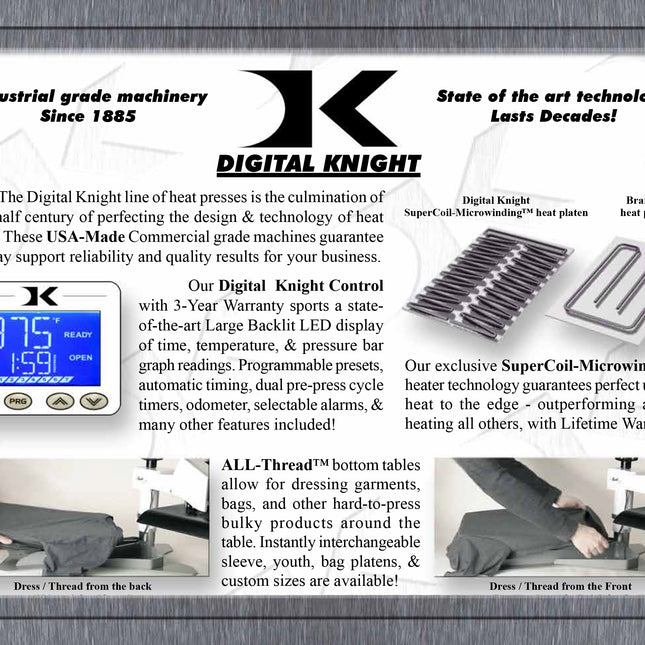 TWIN Air AUTOMATIC Digital Combo 14x16 TWIN Air Auto   Geo Knight Made in the USA heat press DC16APT