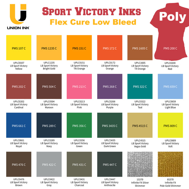 Union Ink™  Sport Victory "Low Bleed" Colors UPLC