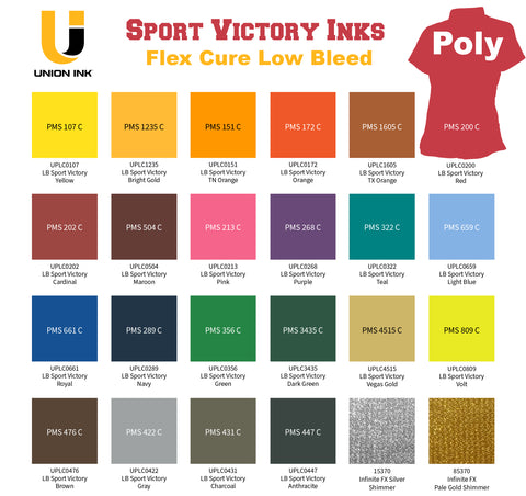 Union Ink™  Sport Victory "Low Bleed" Colors UPLC