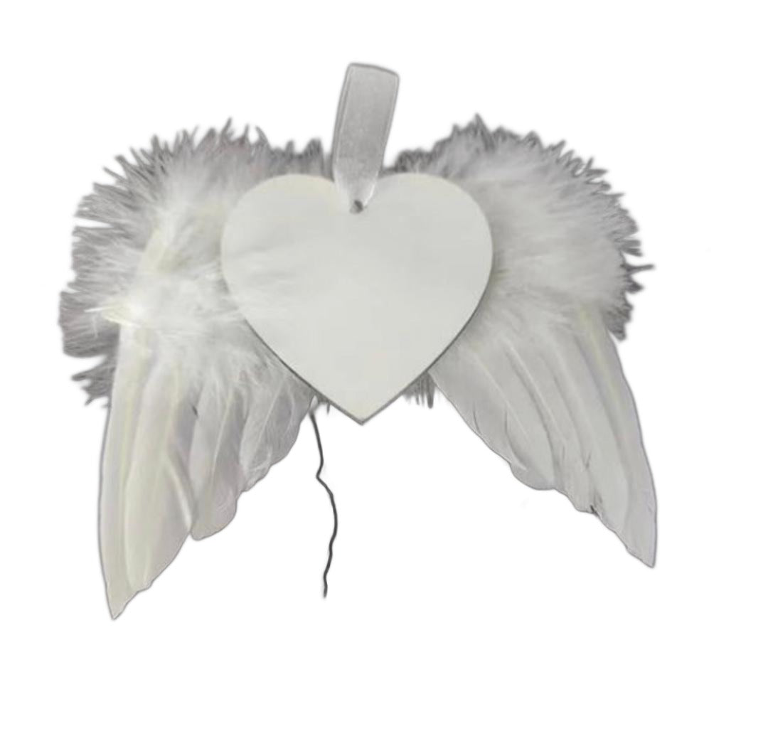 Angel Wing Heart Sublimation Ornament